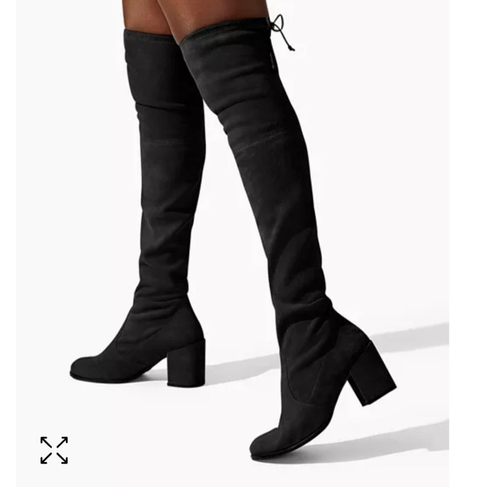 Stuart Weitzman Black Suede Tieland Boot Size 7.5